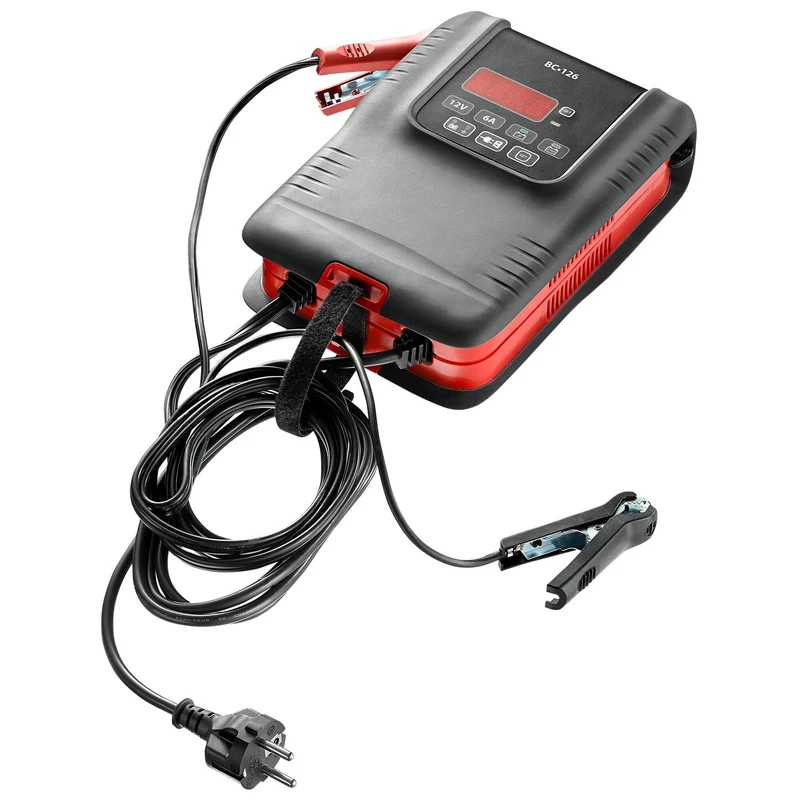 [BC126] Chargeur de batteries 12 volts 6 Ampères. rapide pour VL, VUL et 2 roues