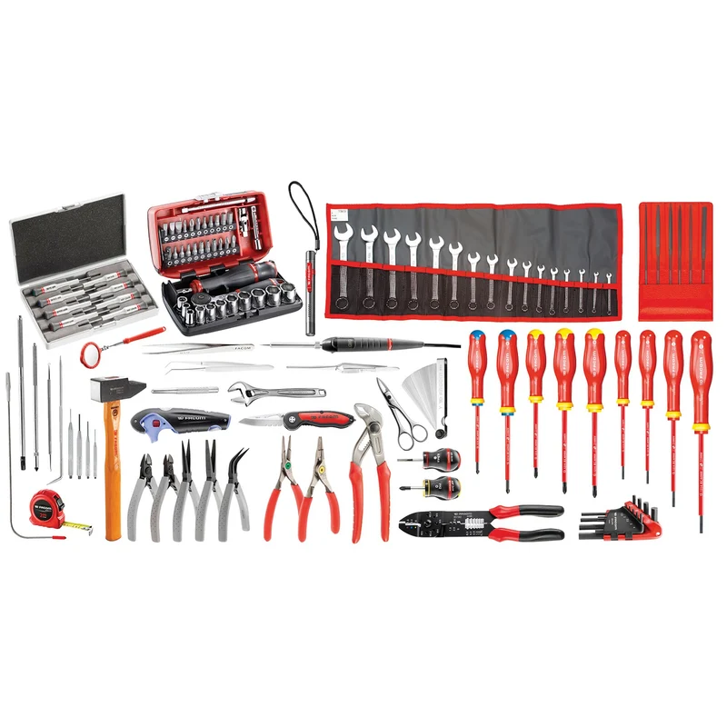 [BSR20.EM41A] Sélection électromécanique 120 outils - boîte à outils textile à roulettes