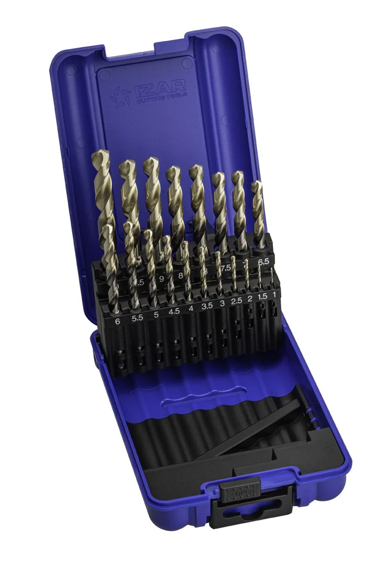 Jeu de 19 forets HSS SPLIT 1-10x0,50 ZIRCON MULTI METAL DIN338N IZAR