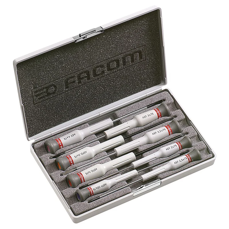 [AEF.J6] Coffret de tournevis MICRO-TECH®, pour vis à fente, Philips® et Pozidriv®, 8 pièces