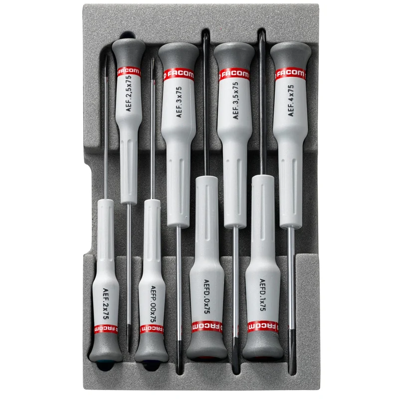 [AEF.J3] Coffret de tournevis MICRO-TECH®, pour vis à fente et Phillips®, 8 pièces