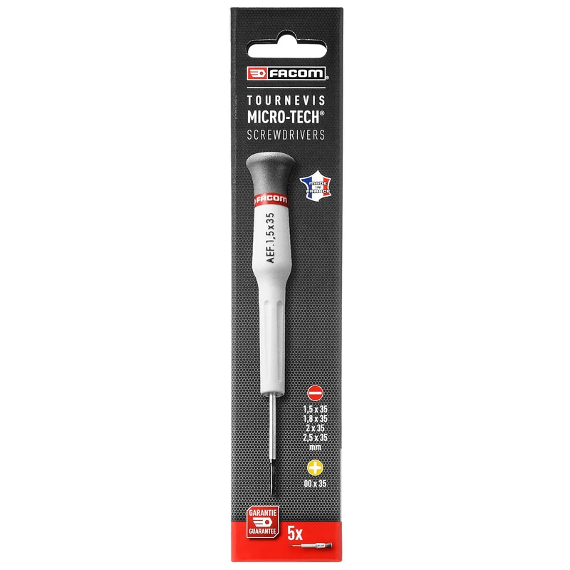 [AEF.J1PB] Coffret de 5 tournevis MICRO-TECH®, pour vis à fente et Phillips®