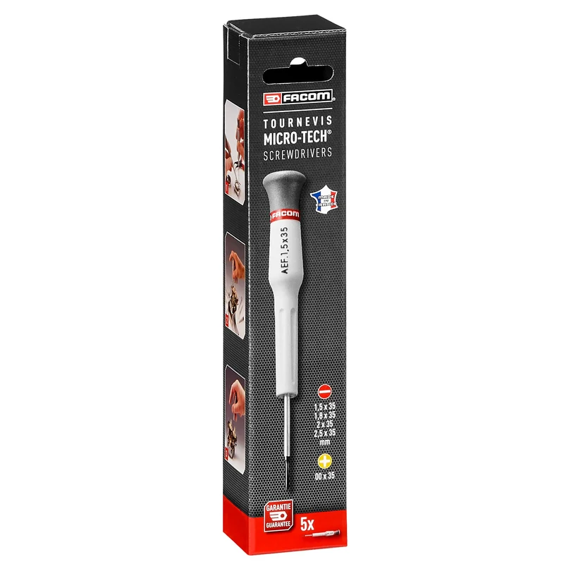 [AEF.J1PB] Coffret de 5 tournevis MICRO-TECH®, pour vis à fente et Phillips®