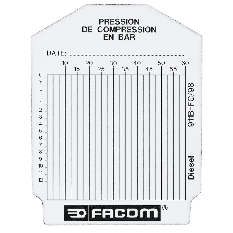 [911B.FC] Sachet de 100 fiches de contrôle diesel