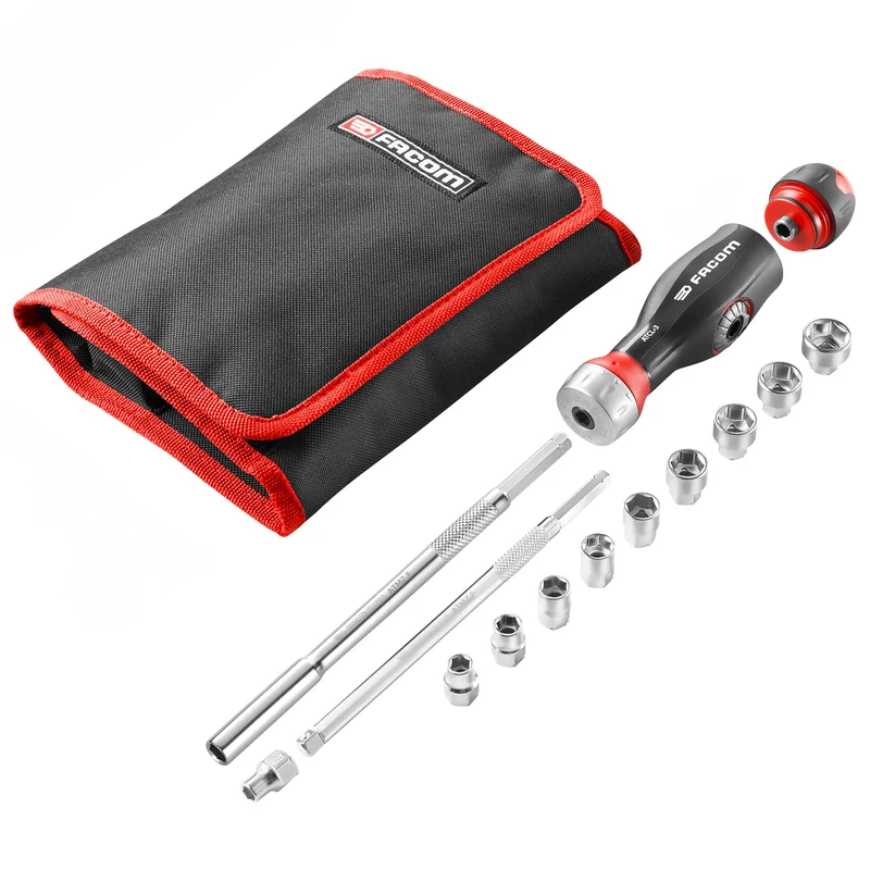 [ATCL.3.12PB] Tournevis 3 en 1 PROTWIST® multilames à double cliquet avec composition de douilles 1/4”