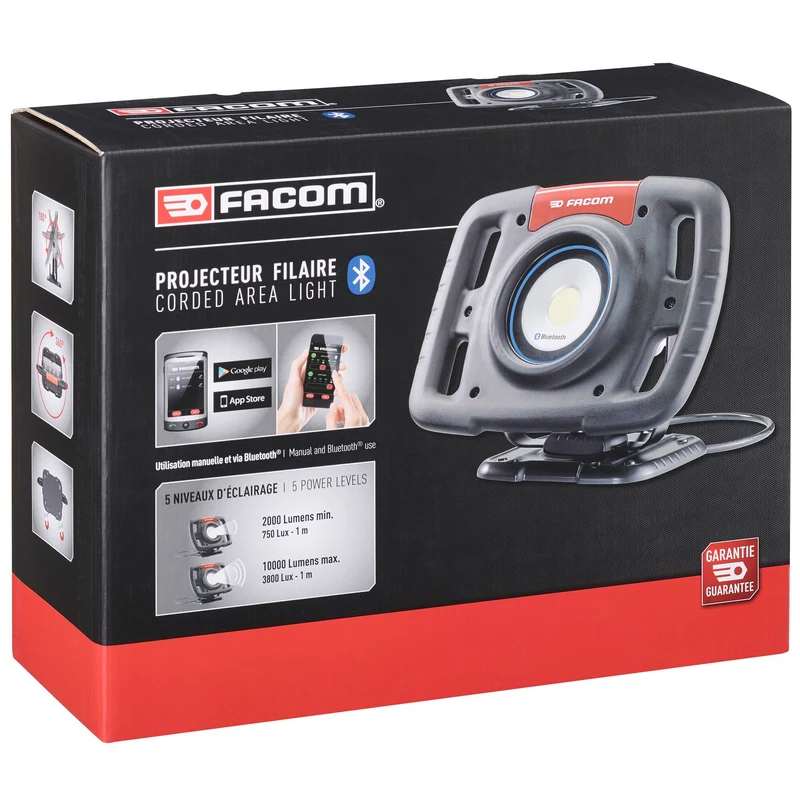 [777.SPOTBTPB] Projecteur orientable Bluetooth filaire 10 000 lumens