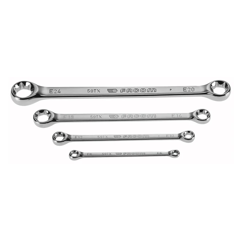 [59TX.J4] Jeu de clés à œil droites profil Torx®, 4 pièces, de 6 à 24 mm