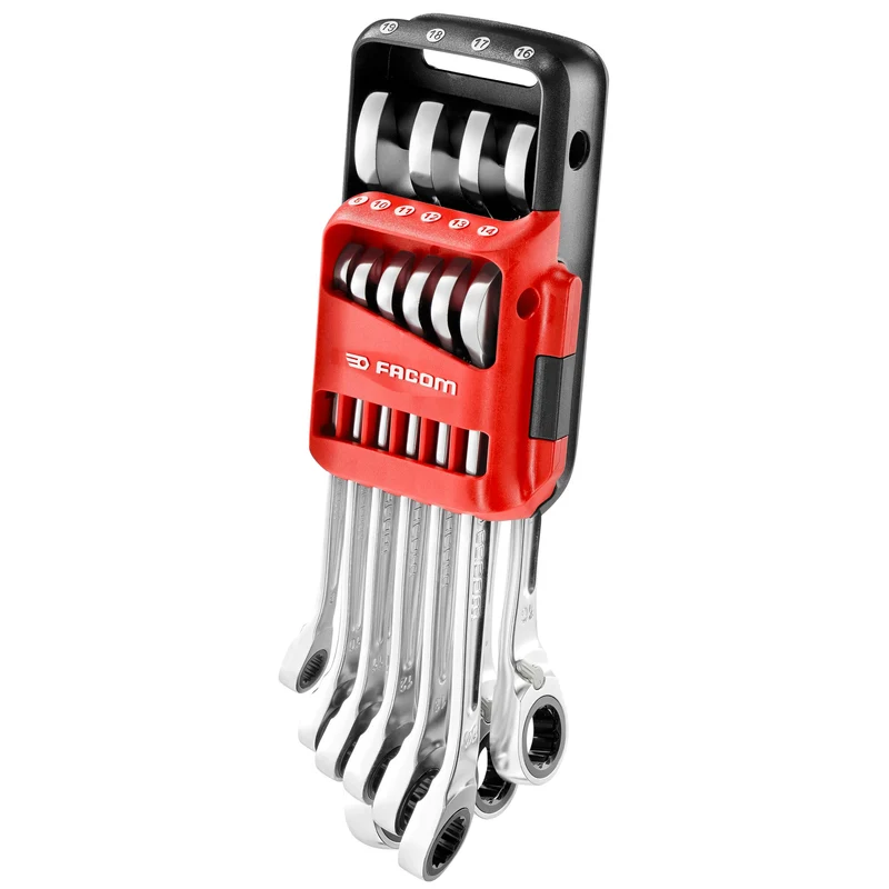 [467BR.JP10] Jeu de 10 clés mixtes à fourche à cliquet métriques
