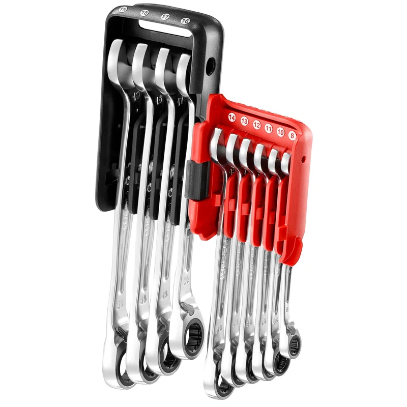 [467BR.JP10] Jeu de 10 clés mixtes à fourche à cliquet métriques