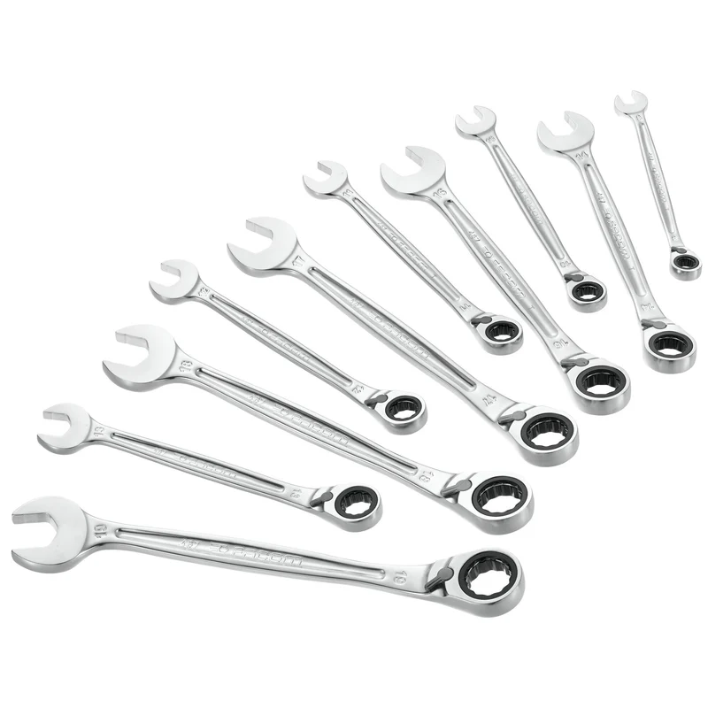 [467B.JP10PB] Jeu de 10 clés mixtes à cliquet métriques sur étui portatif, de 8 à 19 mm (avec packaging)