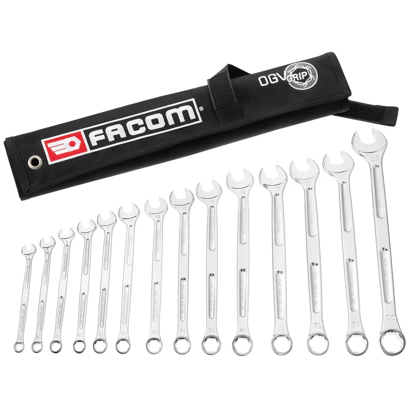 [441.JV14GRPPB] Jeu de 14 clés mixtes longues OGV® Grip 441 (7 à 22 mm) en trousse textile