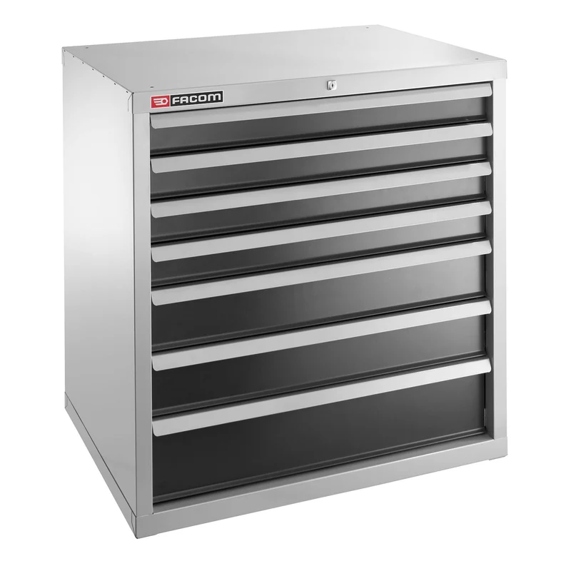 [2937B] Meuble industriel charges lourdes, 7 tiroirs 840 x 570 mm, Safety lock system