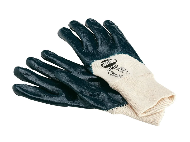 Gant mixte en nitrile sur coton avec poignet élastique pour 15828