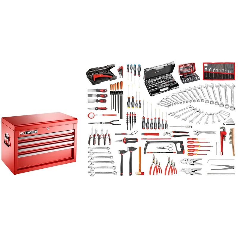 [2074.M140A] Sélection maintenance industrielle 200 outils - coffre 4 tiroirs