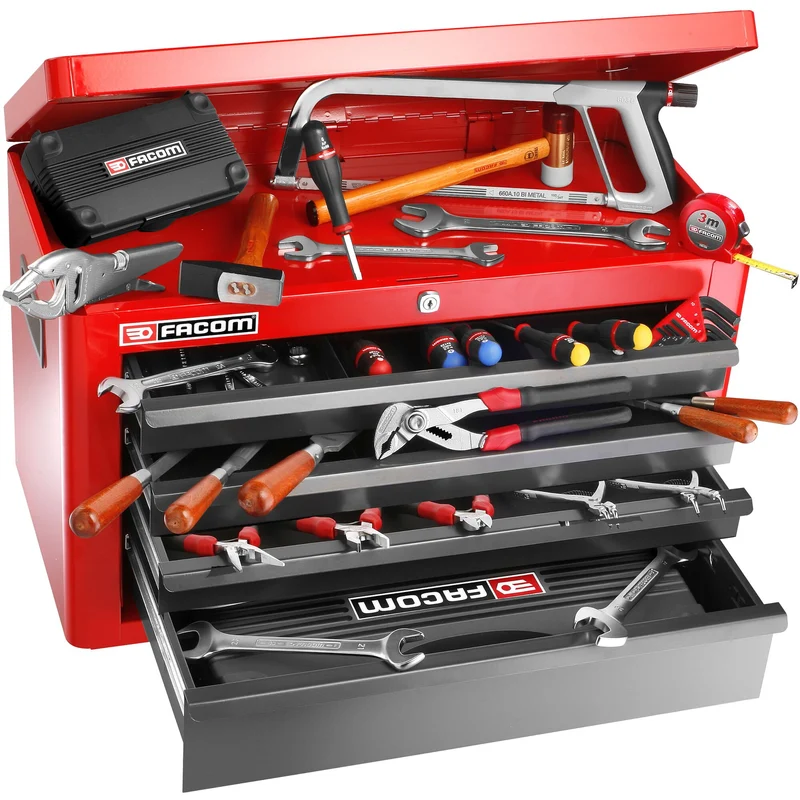 [2074.M130A] Sélection maintenance industrielle 165 outils - coffre 4 tiroirs