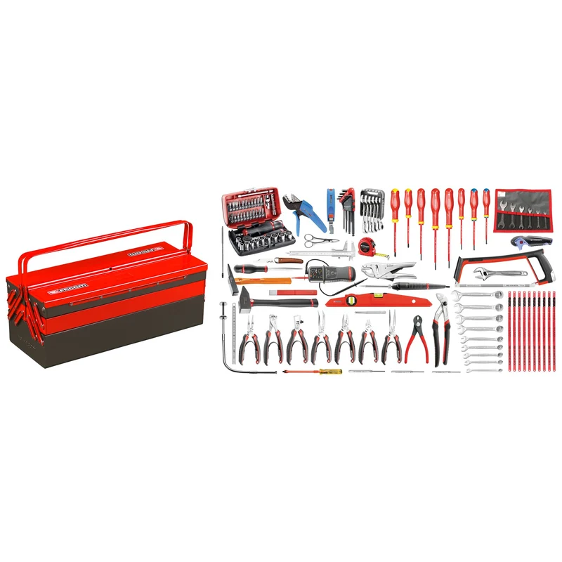 [2070.E18] Sélection électronique 120 outils - boîte à outils métal