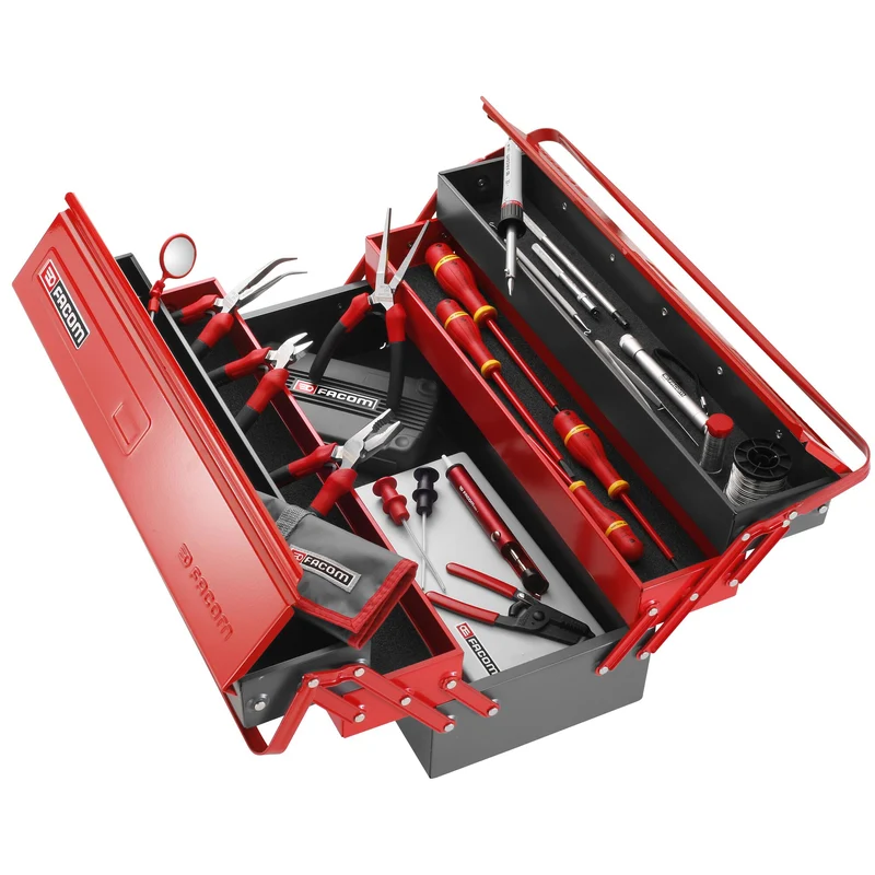 [2070.E18] Sélection électronique 120 outils - boîte à outils métal