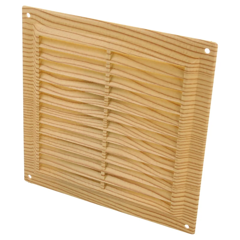 Grille d'aération en ABS 170 x 170 mm avec moustiquaire effet bois AMIG23233