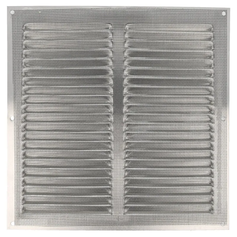 Grille d'aération en aluminium + moustiquaire Argent 250 x 250 mm à visser AMIG23349