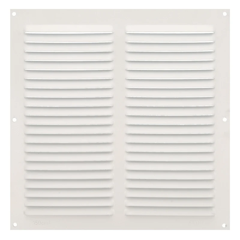 Grille d'aération en aluminium Aluminium Blanc 250 x 250 mm a visser AMIG23346