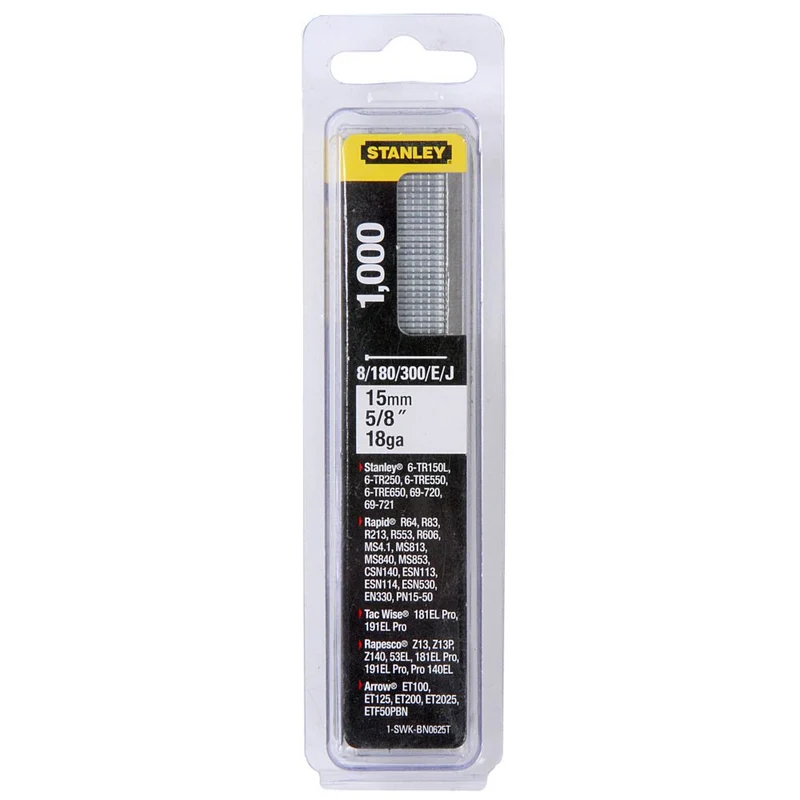 Clous - Boite De 1000 Pcs Clous 15 mm - 5/8 - 18GA (1000) Stanley 1-SWK-BN0625T