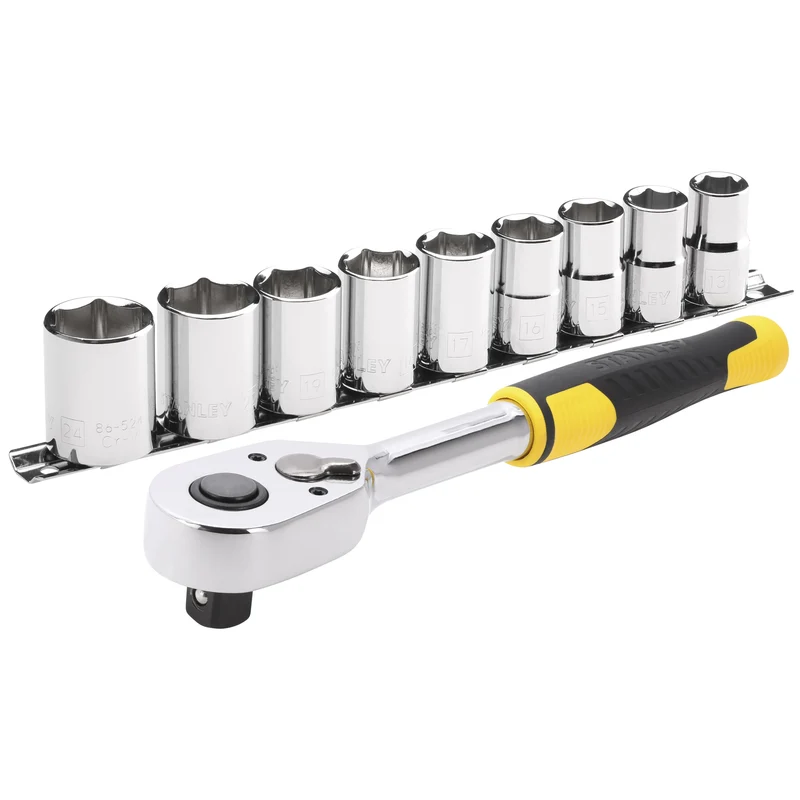 Cliquet 72 Dents 1/2 pouce + 9 Douilles  10 Pcs Stanley STMT82671-0