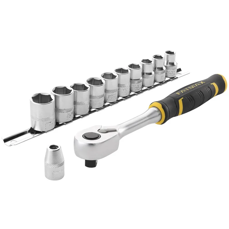Cliquet 120 Dents 3/8 Fatmax + 10 Douilles + 10 Embouts + Porte-Embout  22 Pcs Stanley FMMT82680-0