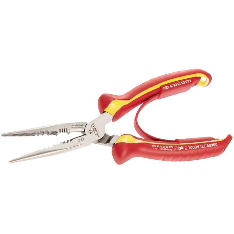 183A.VE - PINCES à BEC ROND ISOLÉES 1 000 VOLTS 183AE.20VE Facom