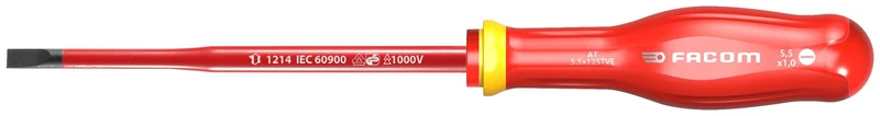 AT.TVE - Tournevis PROTWIST isolé 1000 Volts pour vis à fente AT6.5X150TVE Facom