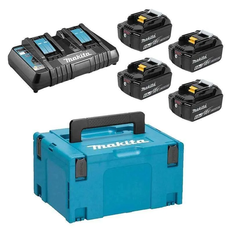 Pack Énergie Makita 18V Li-Ion 6Ah (4 batteries + 1 chargeur double) 198091-4