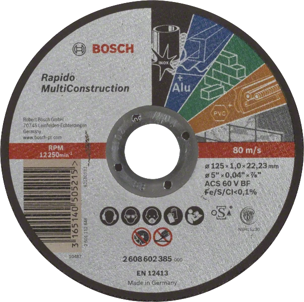 Disque 125 X 1,0 mm Multiconstructi Bosch 2608602385
