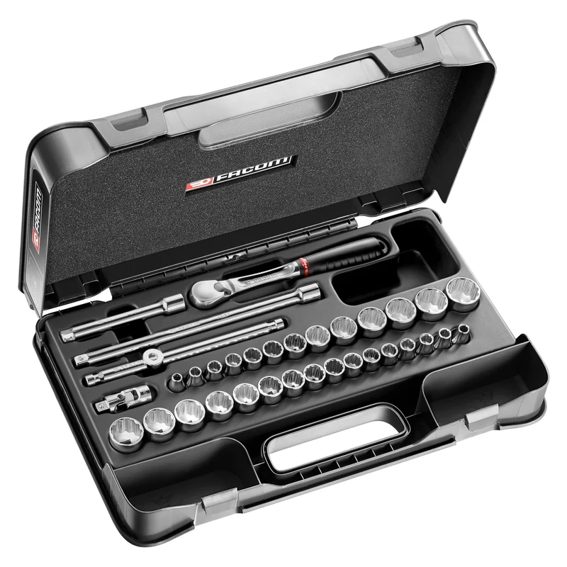 JL.430AMU Coffret douilles 3/8" 12 pans métriques et en pouces - 34 pièces - JL.161