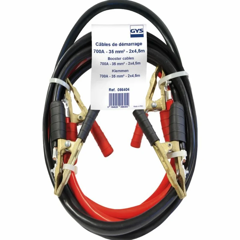 Câbles démarrage 700 A - 4,5 m / 35 mm² pinces laiton 056404 GYS