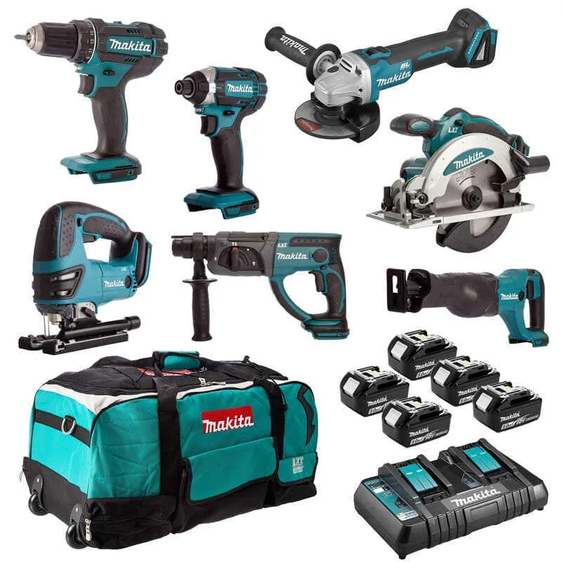 Ensemble de 7 machines (DDF482 + DTD152 + DGA504 + DSS610 + DHR202 + DJR186 + DJV180) DLX7013PT1 MAKITA