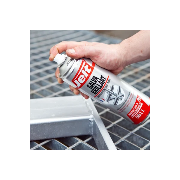 Spray galva Brillant galvanisation à froid finition brillant 500 ml Jelt 005811
