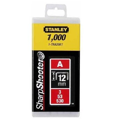 Agrafes 12Mm Type A - Boite De 1000Pcs Stanley 1-TRA208T