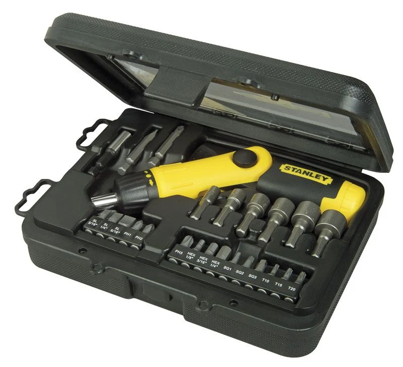 Tournevis Porte-Embouts A Cliquet Poignee Revolver - Coffret Stanley 0-63-022