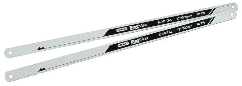 Lame De Scie A Metaux - Carte 2 Lames Bimetal Fatmax 8 Dents Stanley FMHT0-20194