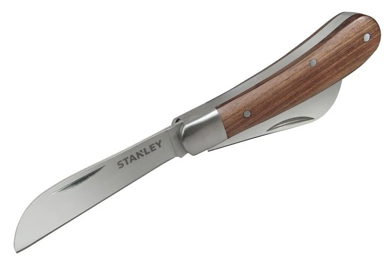 Couteau D'Electricien A 2 Lames - Manche Bois Stanley STHT0-62687