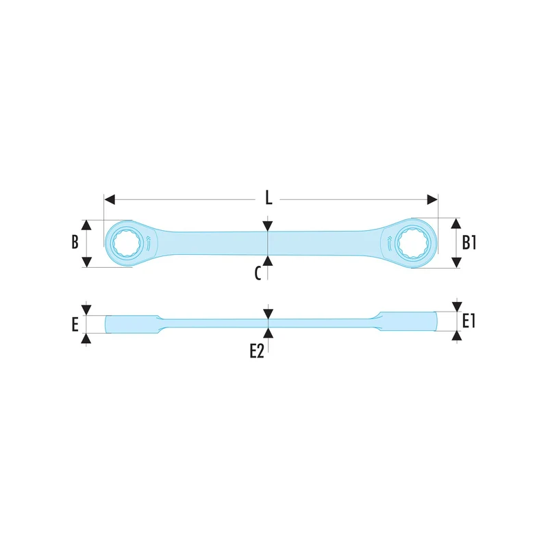 Cle cliquet oeil 15d 14x15 mm 65.14x15 Facom
