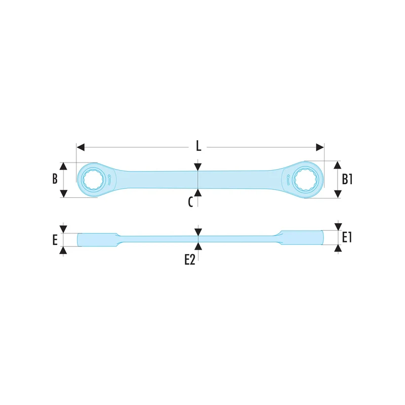 Cle cliquet oeil 15d 12x13 mm 65.12x13 Facom