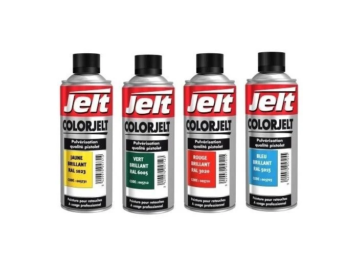 Spray de peinture couleur fini brillant COLORJELT Rouge RAL 3020