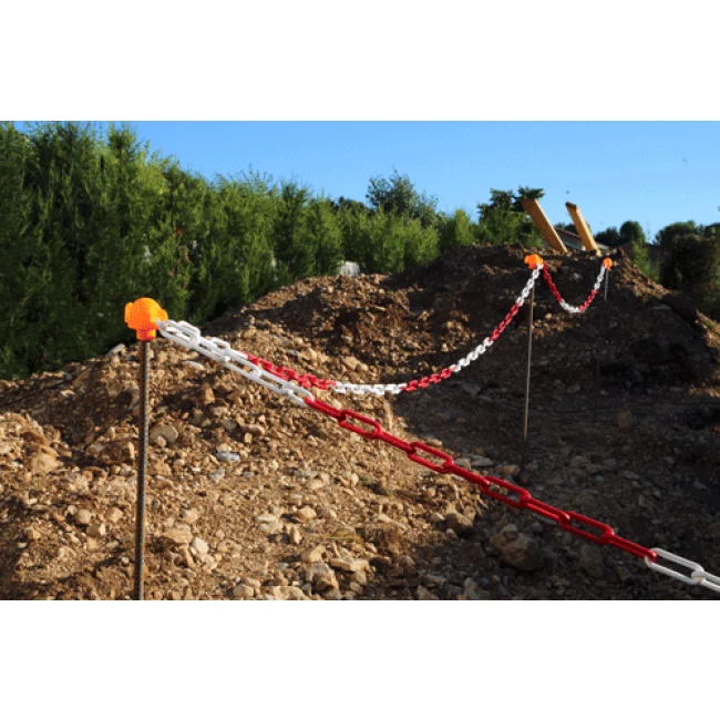 Chaîne de signalisation Rouge/Blanc ø8 mm (sac de 25m)