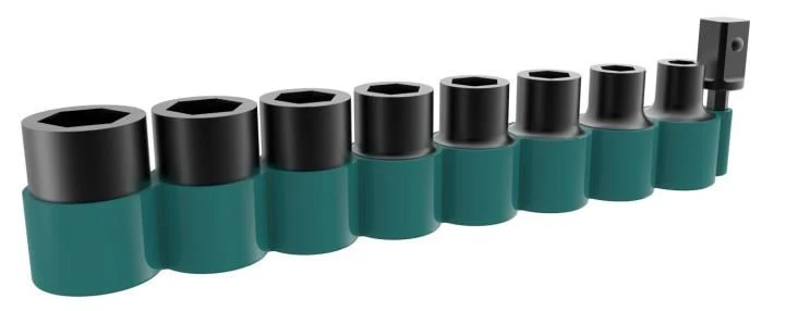 Kit douilles à chocs 3/8 Makita pour visseuses à chocs + adaptateur 1/4