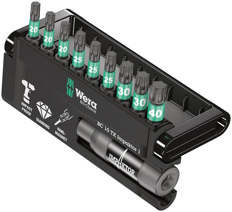 Coffret d'embouts Bit-Check 10 TX IMPAKTOR 1 WERA - 05057688001