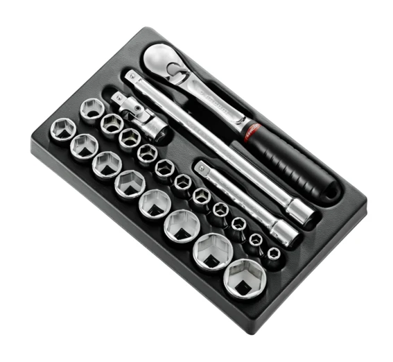 Module douilles 1/2" 6 pans métriques - 23 pièces Facom MOD.SL161-36