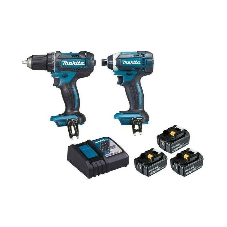 Ensemble perceuse visseuse et visseuse à chocs Makita + 3 batteries 5Ah DLX2127TJ1