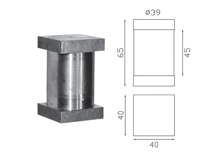 Axe Ø39 mm pour tube de Ø40mm - 19122
