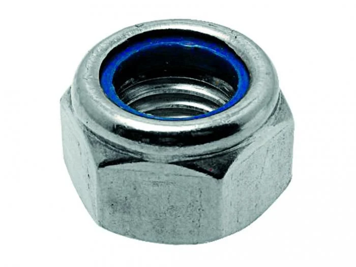 Écrou Auto-Freiné À Bague Nylon Acier Zingué Blanc 8