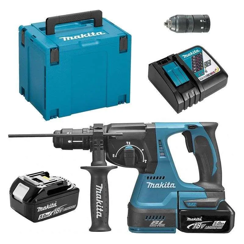Perforateur-burineur SDS-Plus 18 V Li-Ion 2x5Ah 24 mm Makita DHR243RTJ